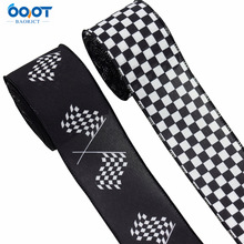 黑白格子拷克带 黑白格子旗帜拷克带铁丝边丝带DIY手工蝴蝶结织带