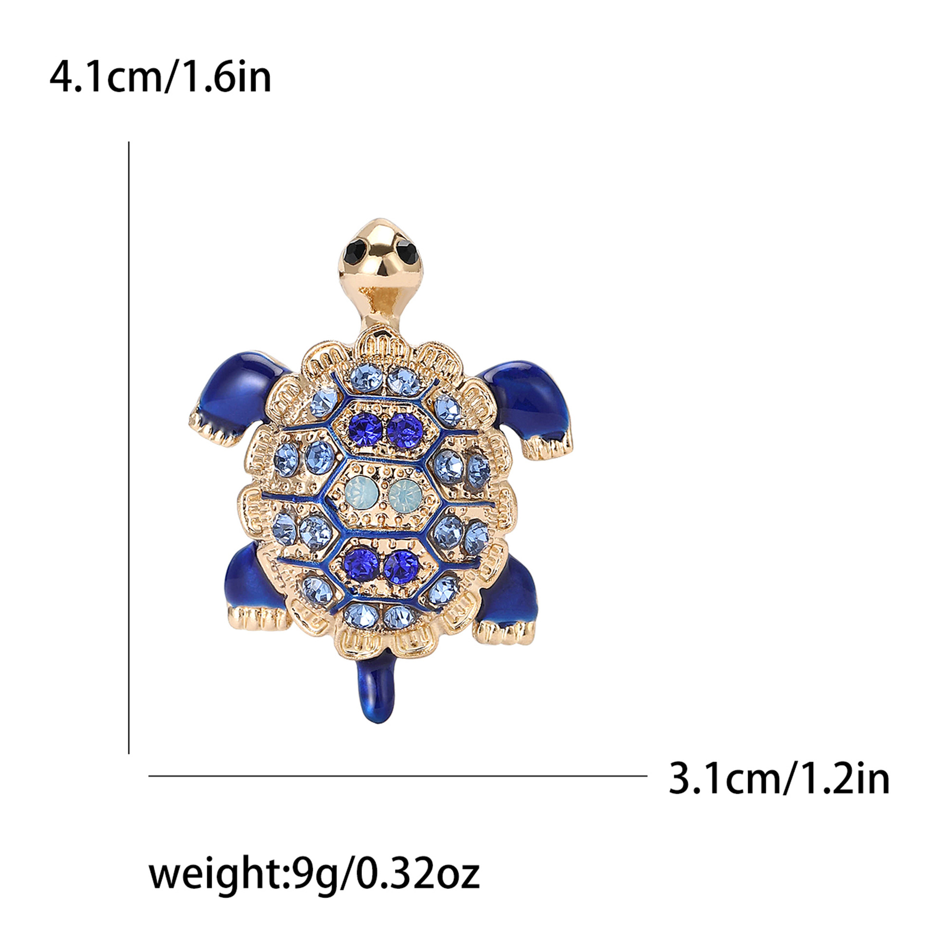 Rhinestones Inlay Material Cute Retro Pin Tortoise Alloy Rhinestones Women's Brooches