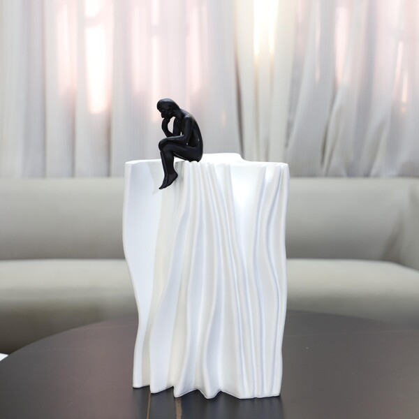 Modern minimalist abstract contempreters sitting in the book resin…