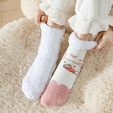 Коралловые бархатные утепленные милые демисезонные нескользящие рождественские удерживающие тепло носки для беременных