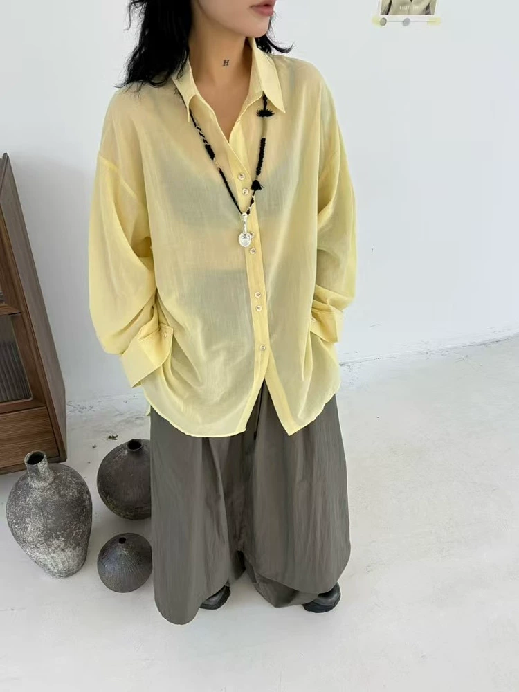 Summer long-sleeve, shirt, Korean style, oversize, plus size, sun protection