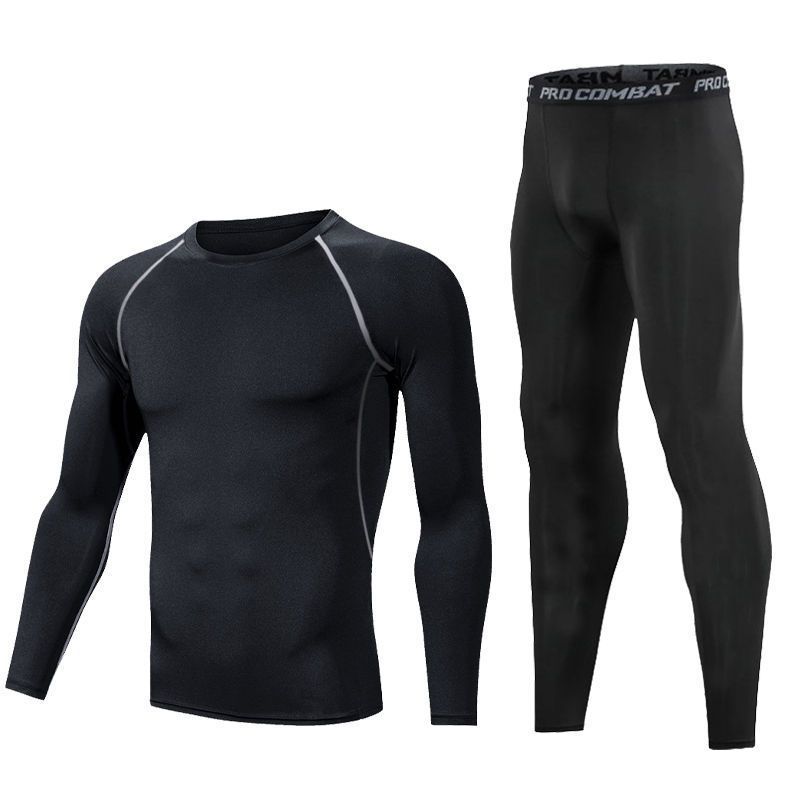 Clothes Men's Suit Quick-Drying Elastic Bodysuit Morning Running Night Running Training Basketball Training Sports Outdoor Running Clothing Free Shipping