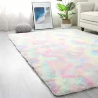 Long‑pile tie‑dye velvet rug, 4.5 cm pile, multicolor, sizes 40×60–60×90 cm