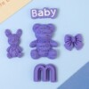 Purple accessory, cream set, phone case, storage box, decorations, with little bears, wholesale