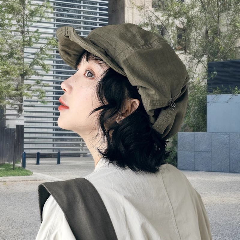 Japanese retro green demi-season universal beret