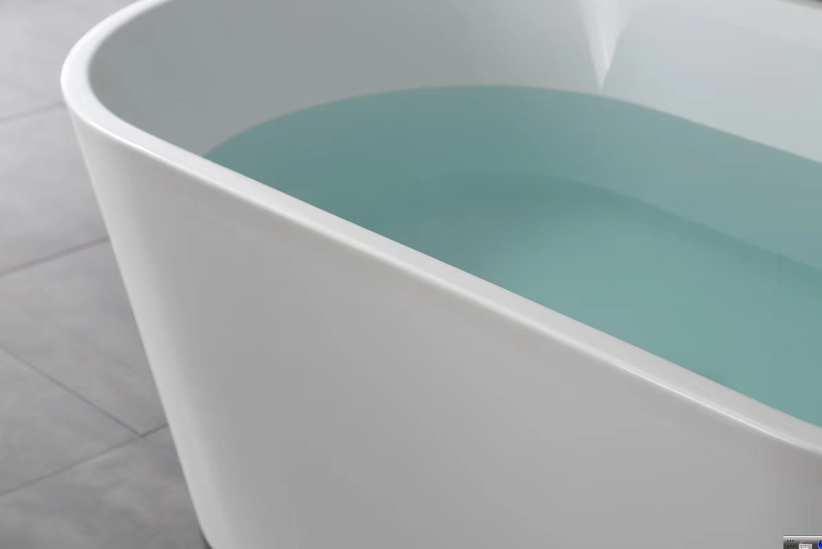 Bañera de acrílico independiente bañera integrada en el hogar Oval Hotel B & B S línea de cintura bañera