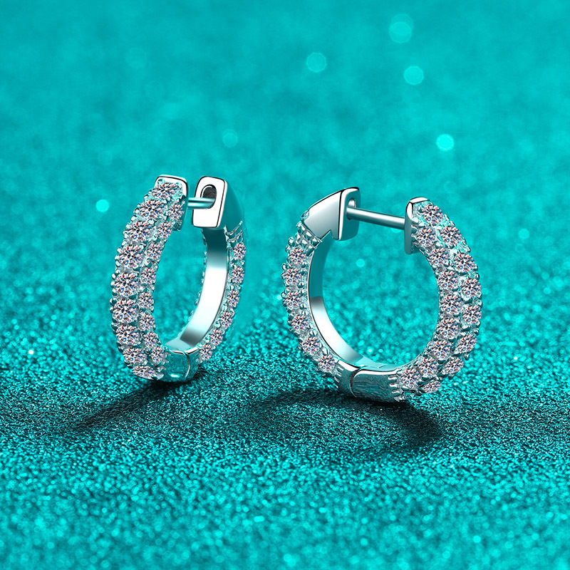 D Color Moissanite Xindeyi S925 Sterling Silver Small Studs Moissanite Earrings Women's Ear Jewelry Manufacturer In Stock Wholesale_voghion.com