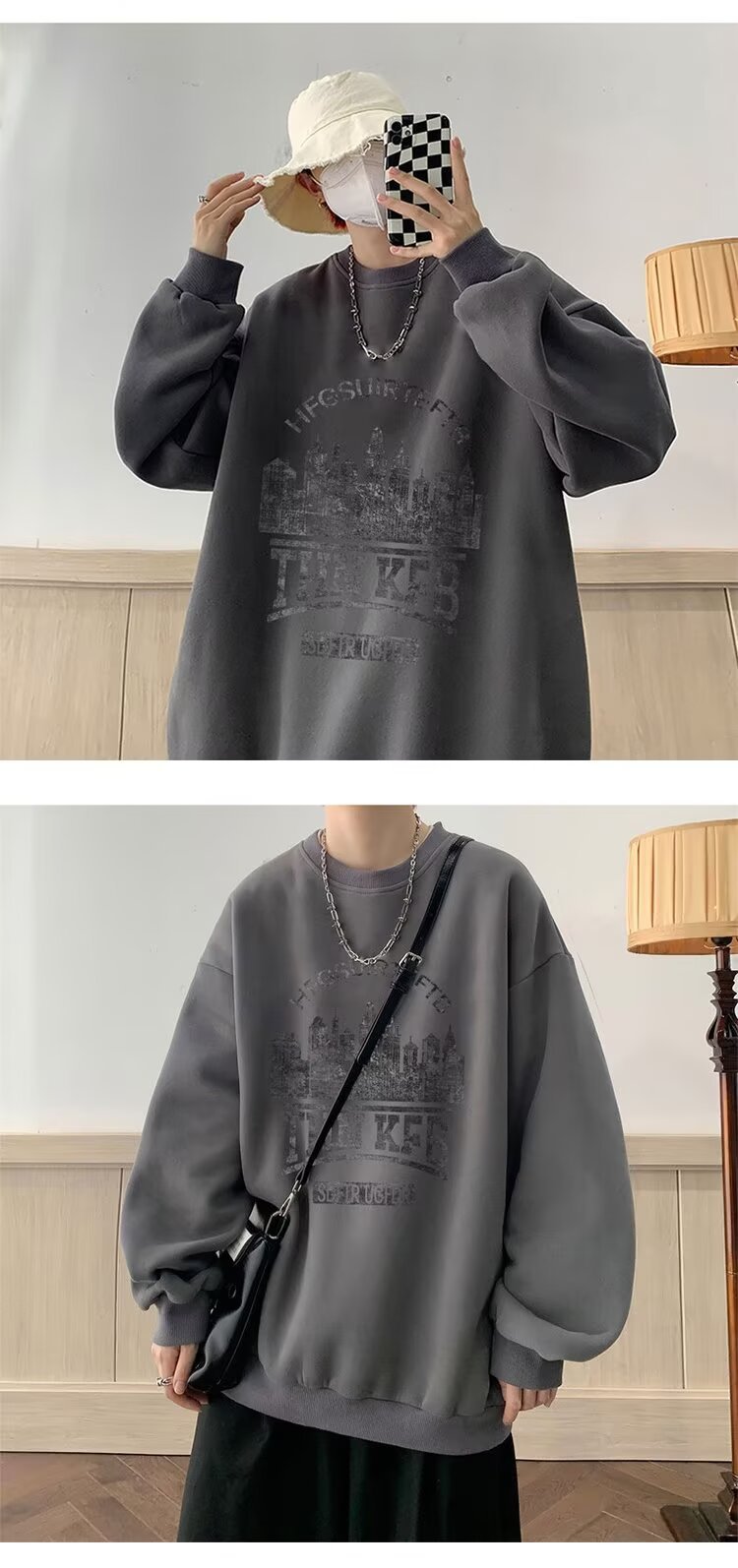 boy Printed Winter Sweatshirt 2024 Spring Autumn Korean New Loose Top Hong Kong Style Trendy Men's Jacket_viptrois.com