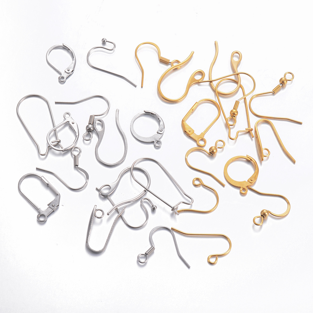 100 PCS/Package Quantity 100 PCS/Package Stainless Steel Solid Color Hook Earring Findings Simple Style