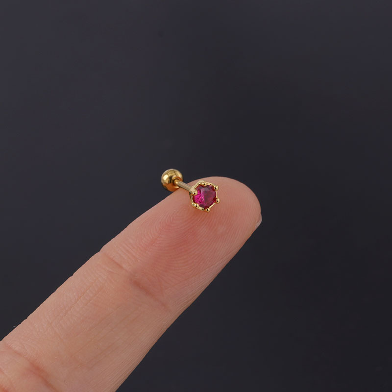 Fashion simple rod zircon earrings