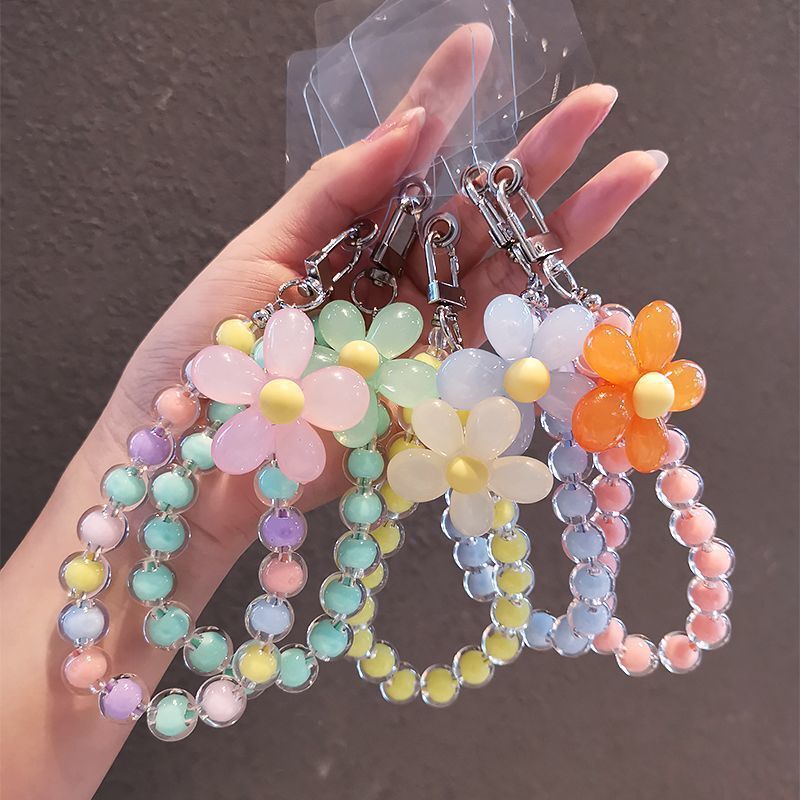 Colorful macaron-colored phone lanyard, short wrist strap, handmade beaded charm, handheld chain, women's accessory Colorful macaron-colored phone lanyard, short wrist strap, handmade beaded charm, handheld chain, women's accessory
