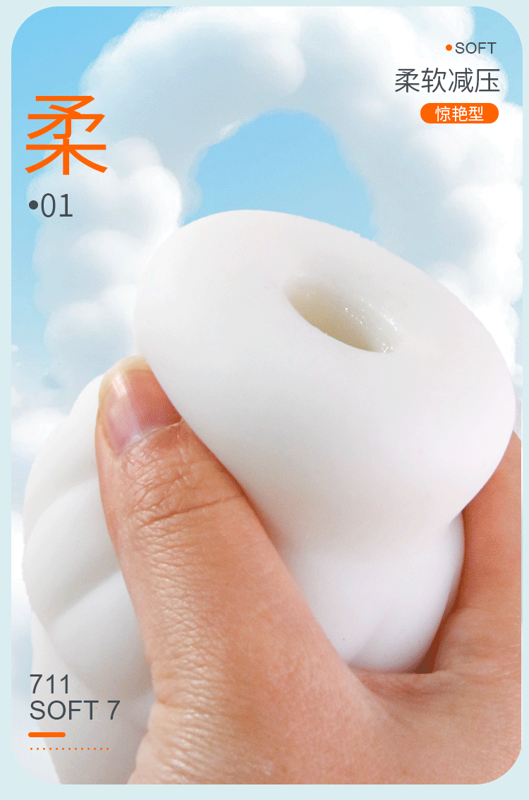 Jiuai Portable Pocket Masturbation Egg, TPE Manual Male Masturbator, Discreet Travel Cup — detail image 19