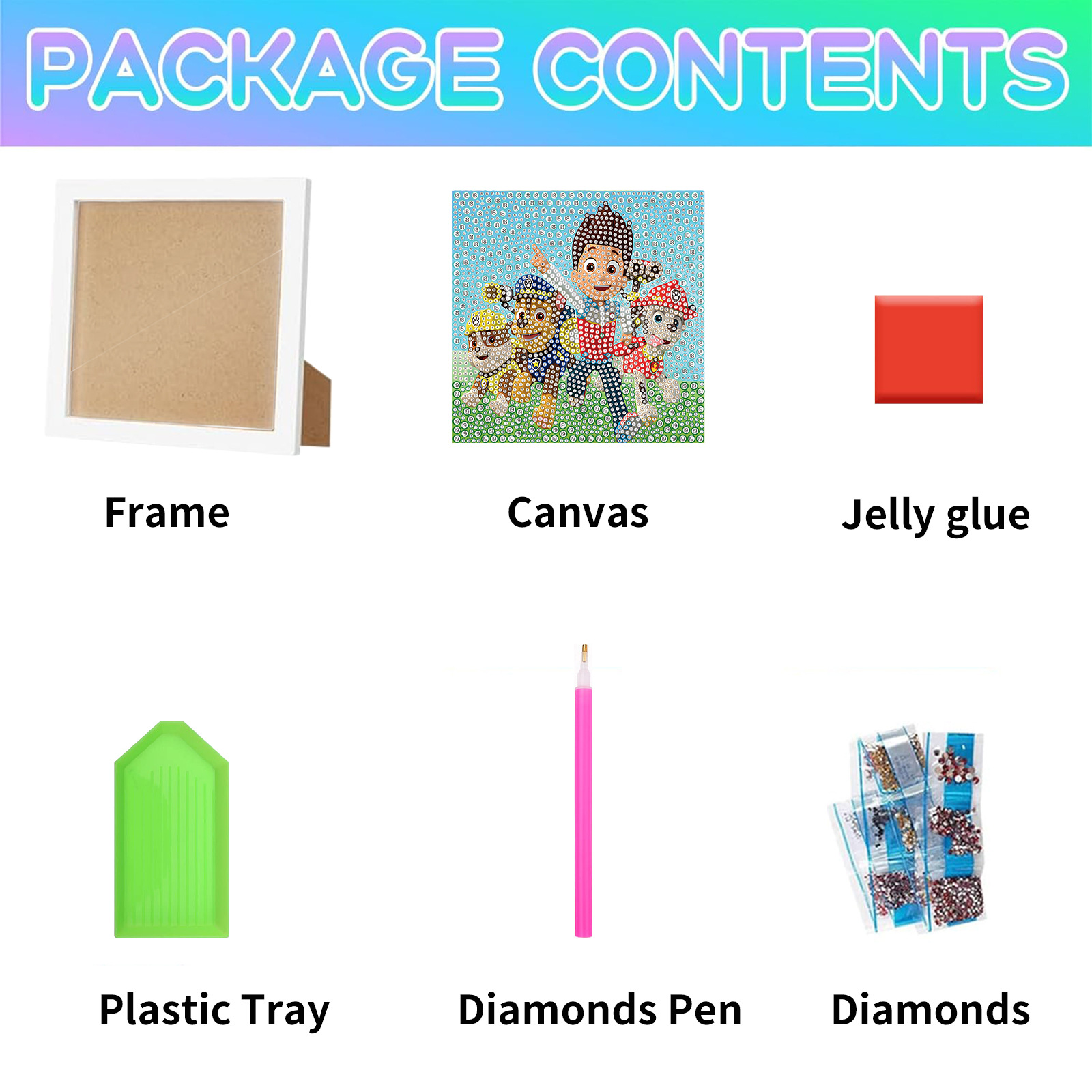 Diamante dibujo equipo de gran trabajo puzzle juguetes de cristal taladro diy material manual paquete pegatinas para niños al por mayor