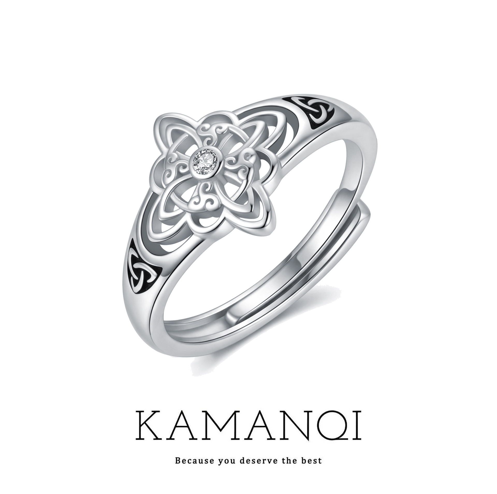 New cross-border Celtic knot hollow open ring for women, vintage distressed fashion ring, niche high-end gift