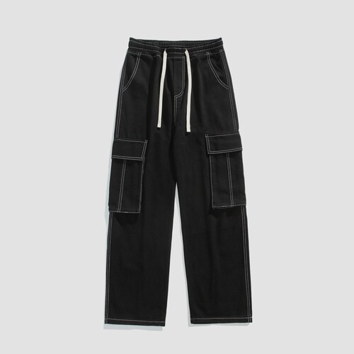 Men's Spring and Autumn New Streetwear Denim Jeans, American Washed Loose Fit Wide Leg Long Pants