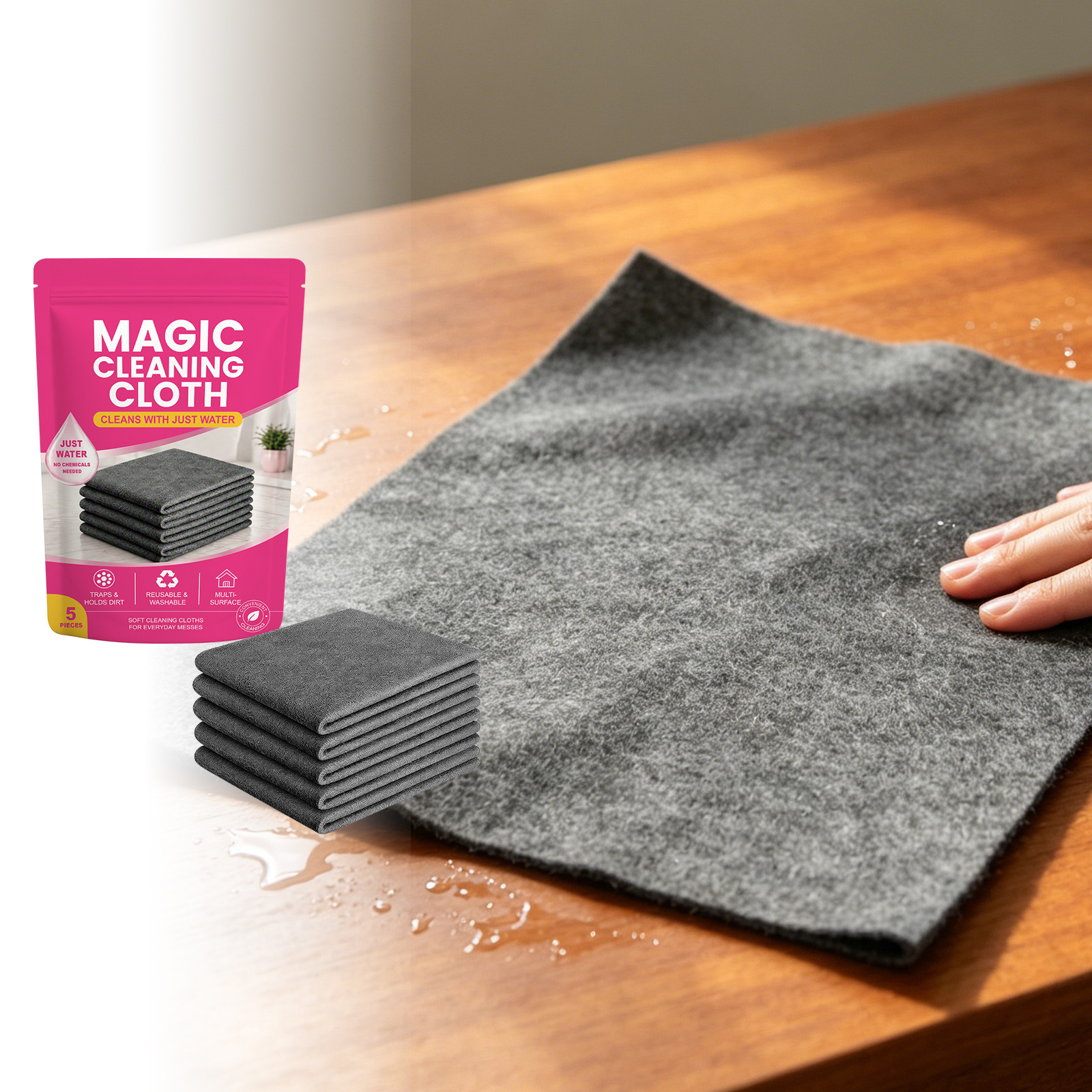 Magic Cleaning Cloth for Daily Household Use, Convenient for Cleaning and Removing Surface Grease, Cleaning and Renovating Surfaces Without Leaving Marks or Watermarks