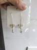 Fashionable silver needle, earrings, zirconium, silver 925 sample
