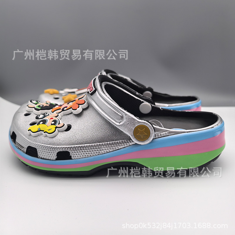 Cross Flying Policewoman Clogs Summer Girls Children's Closed-Toe Slippers Parent-Child Baby Adult Beach