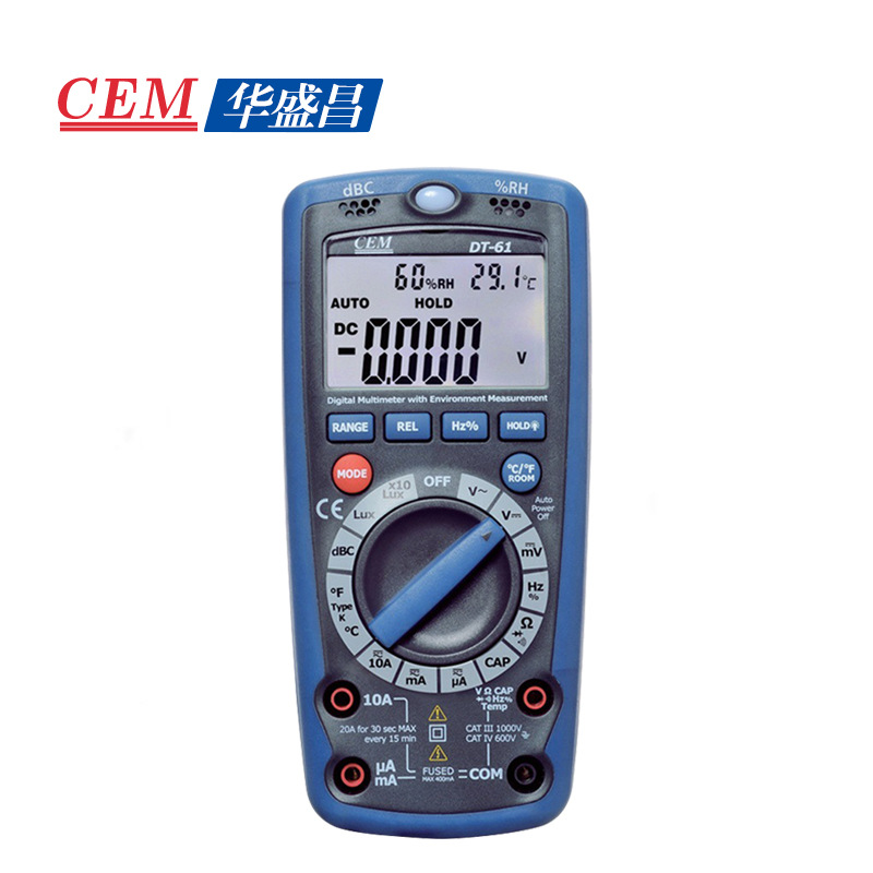 CEM华盛昌六合一多功能环境数字万用表测电压电流电阻占空比DT-61