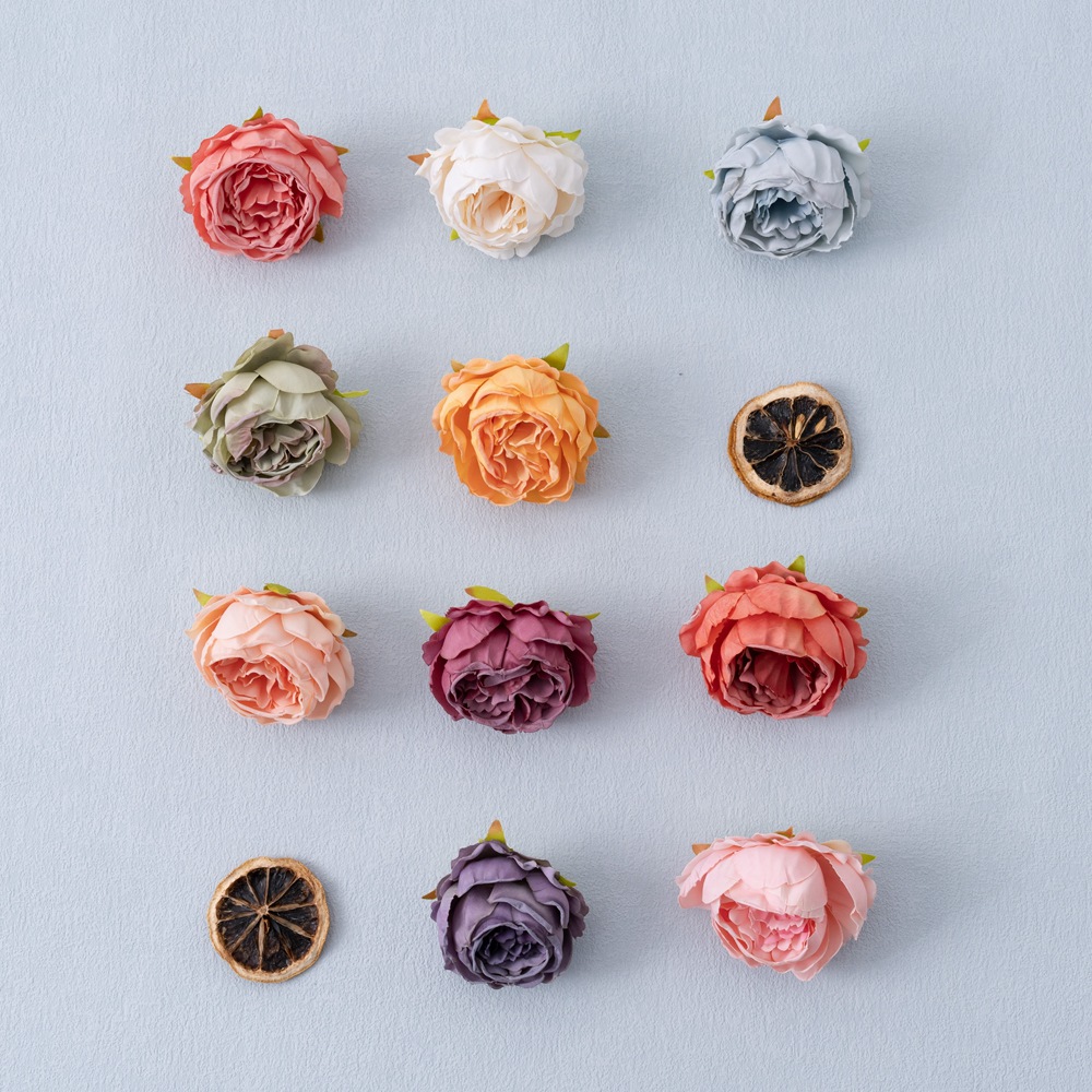 Simulation flower Qianxia peony flower head flower box hand-held flower home decoration rose wall fake flower cross-border MW07303 