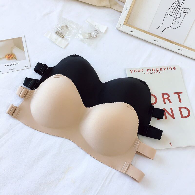 strapless underwear women‘s small chest push up breathable summer thin tube top invisible underwired tube top backless bra