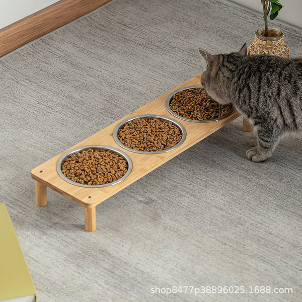 Anti -turning cat bowl large stainless steel pet bowl dog food basin…