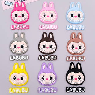 large labubu cloth accessories mobile phone flat shell pvc patch diy accessories slippers buckle decorative stickers