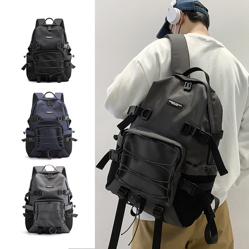 New Korean style trendy backpack, fashionable and personalized travel backpack, large capacity student school bag, outdoor anti-theft backpack