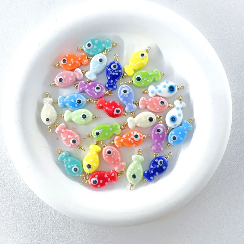 Manufacturer's Best-Selling Cross-Border Cute and Fun Painted Spotted Ceramic Fish Beads for Handmade DIY Bracelets, Necklaces, and Pendants Manufacturer's Best-Selling Cross-Border Cute and Fun Painted Spotted Ceramic Fish Beads for Handmade DIY Bracelets, Necklaces, and Pendants