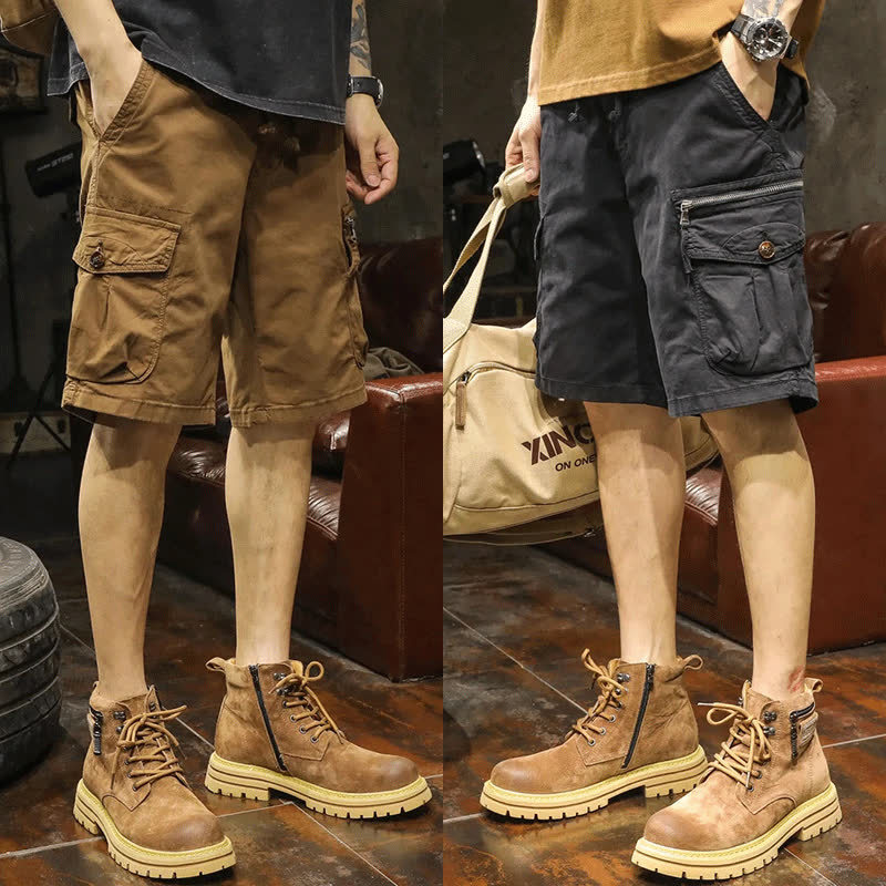 Factory Direct Sale American High Street Cargo Shorts for Men with Multiple Pockets Trendy Brand Summer New Loose Straight Casual Shorts