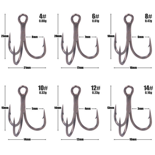 Manufacturer wholesale triple hook high carbon steel titanium alloy coating 6066 triple hook gun color Teflon triple X reinforced