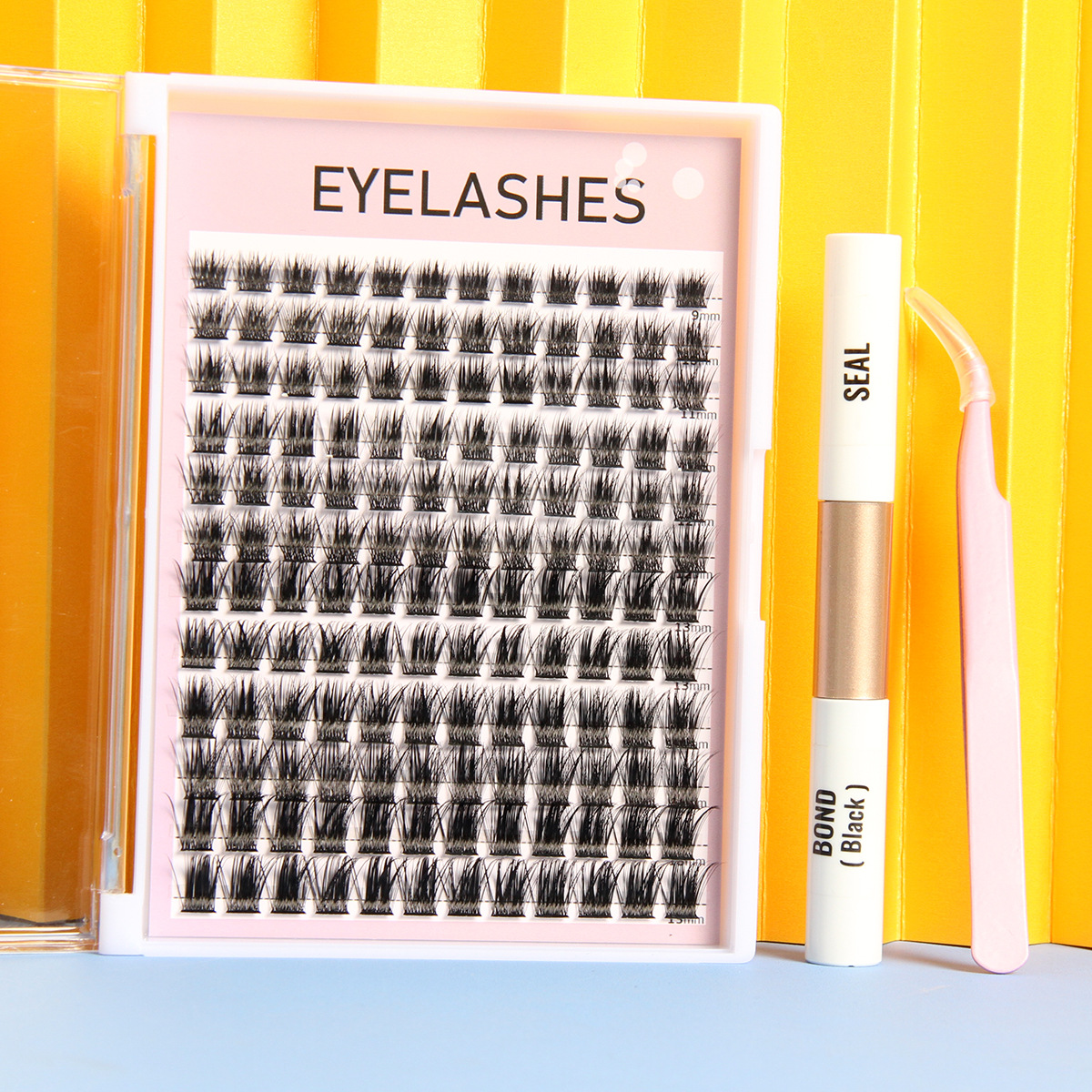 Pestañas postizas 144 racimos capacidad traje perezoso de dibujos animados gruesas pestañas postizas con pinzas de pegamento