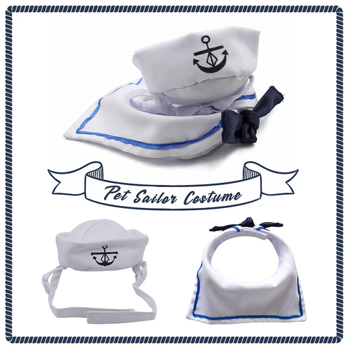 New pet clothing, dog and cat hat, sailor suit, navy suit, nautical suit, cloak manufacturer