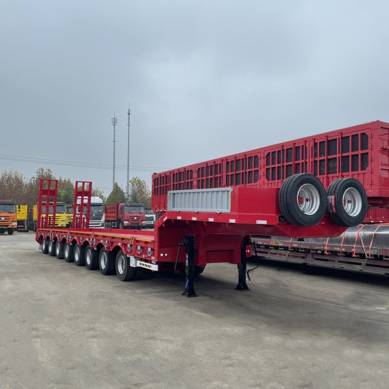 Heavy-Duty Hook Lift Trailer, Mechanical Lowbed Semi-Trailer, Large Item Transport Lowbed Semi-Trailer
