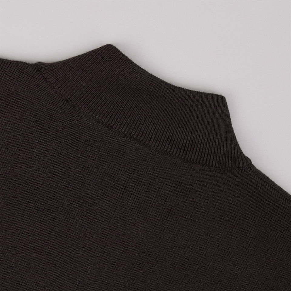 Áo khoác cardigan len dệt kim cổ đứng khóa kéo hai chiều dài tay — Màu nâu cà phê, Màu trắng, màu đen, màu đỏ chi tiết 37