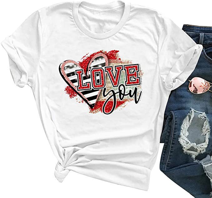 In-Stock Valentine's Day Women's Shirts Leopard Print Heart Pattern T-Shirt Cute Heart-Shaped Top Amazon Cross-Border Women's Clothing In-Stock Valentine's Day Women's Shirts Leopard Print Heart Pattern T-Shirt Cute Heart-Shaped Top Amazon Cross-Border Women's Clothing