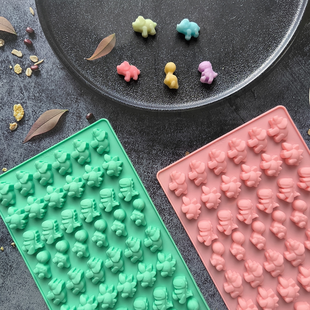 48 incluso pequeño dinosaurio 132 molde de silicona de caramelo DIY caramelo chocolate galleta pastel decoración plug-in