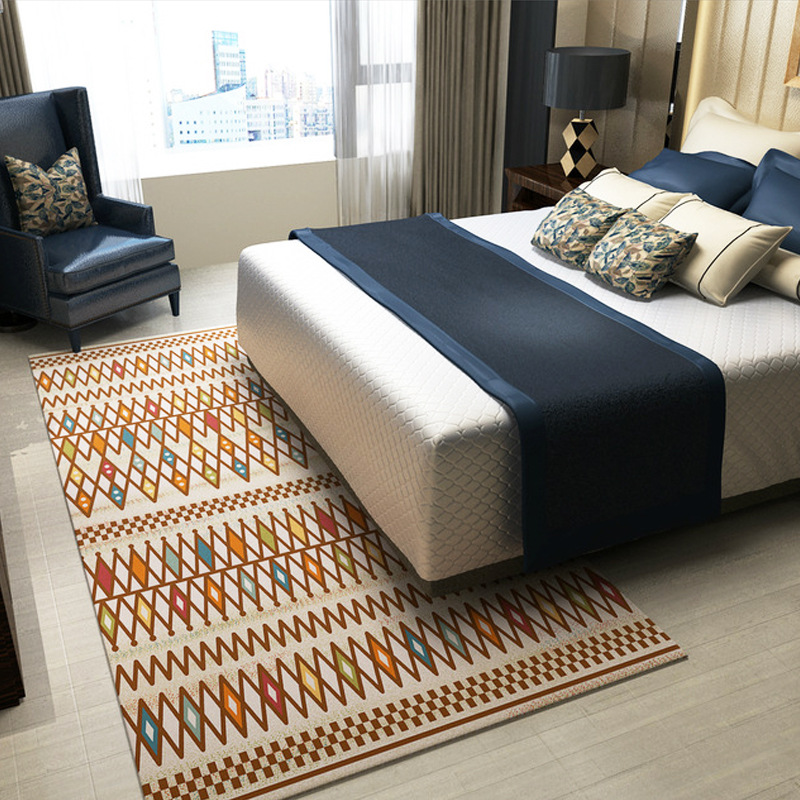 一件代發現代簡約客廳地毯北歐幾何圖案地毯臥室床邊滿鋪大地毯