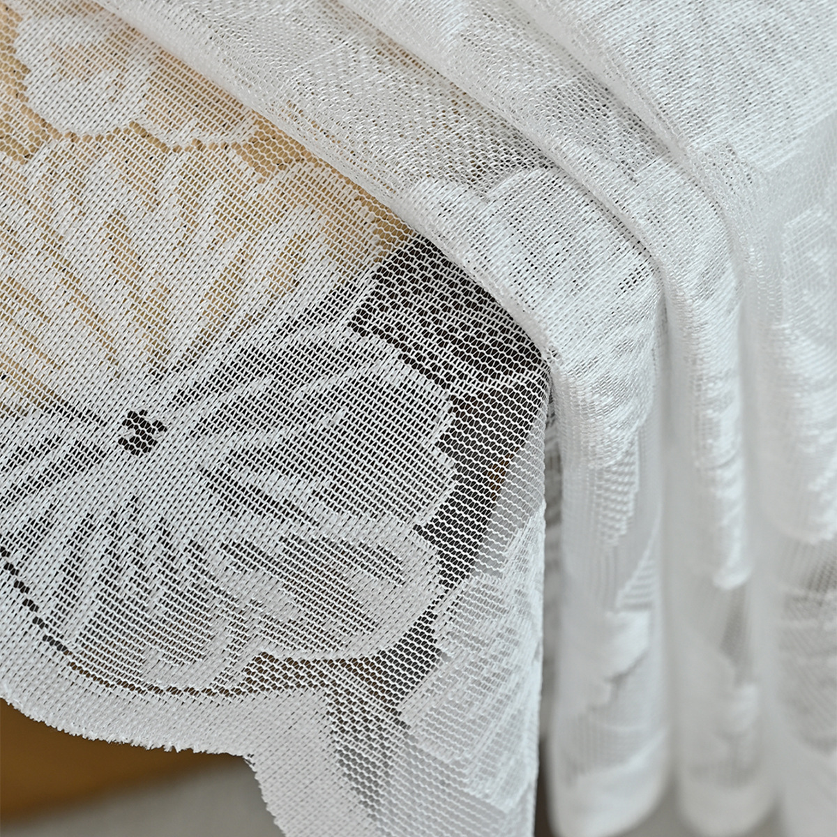 SHEIN nueva generación de decoración de cortina de puerta de encaje de urdimbre de encaje de camelia transfronteriza