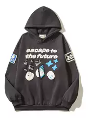 Cross-border Direct Supply American Fashion Brand BROKEN PLANET Fleece-lined BP Sweater Male Couple High Street Hip Hop Hoodie Female