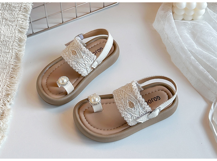 Meisjes sandalen met parels en antislipzool voor de zomer_voghion.com