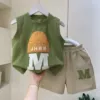 Green hat, vest, set