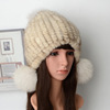 Cute woven baseball cap, keep warm fashionable winter hat, Korean style, increased thickness