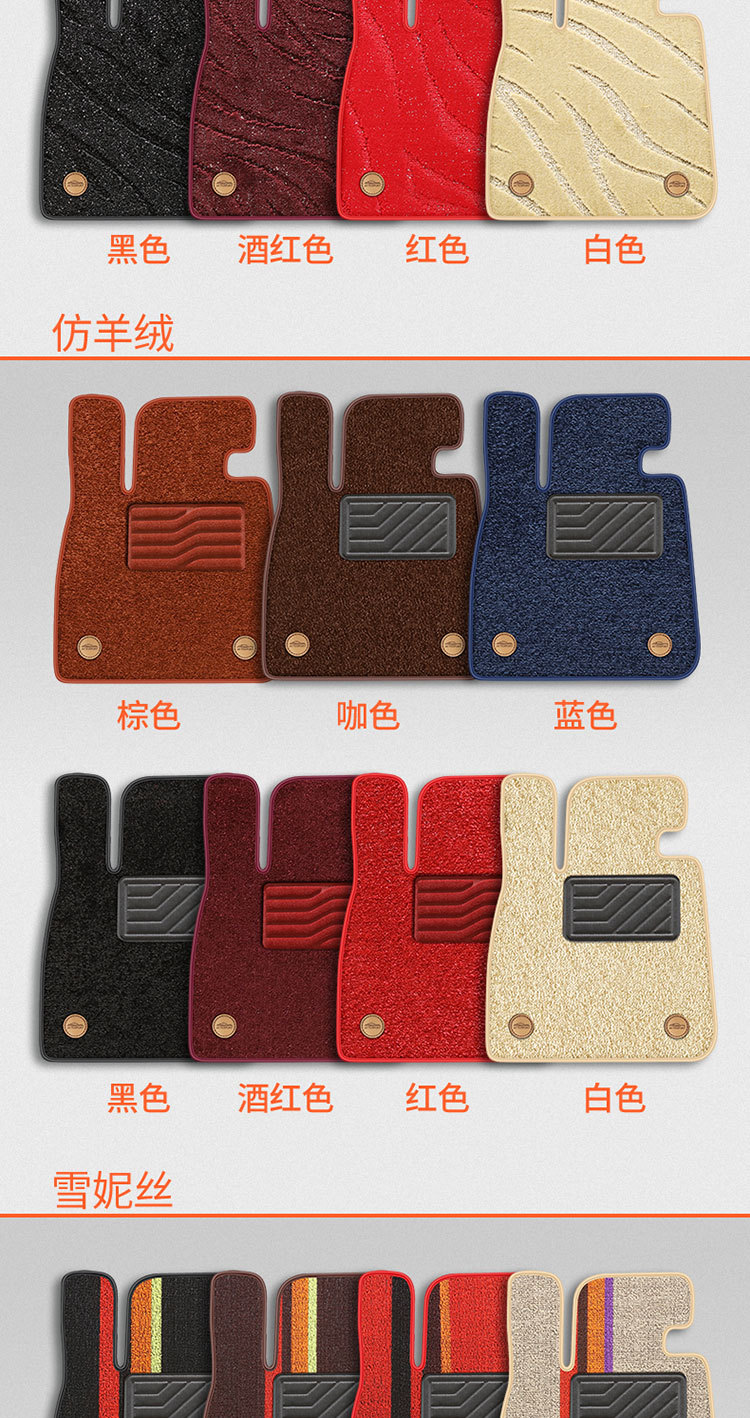 Audi A6L/A4L/Q5L/A3/A5/Q3/Q7/Q2L three-compartment fully enclosed TPE car carpet floor mat