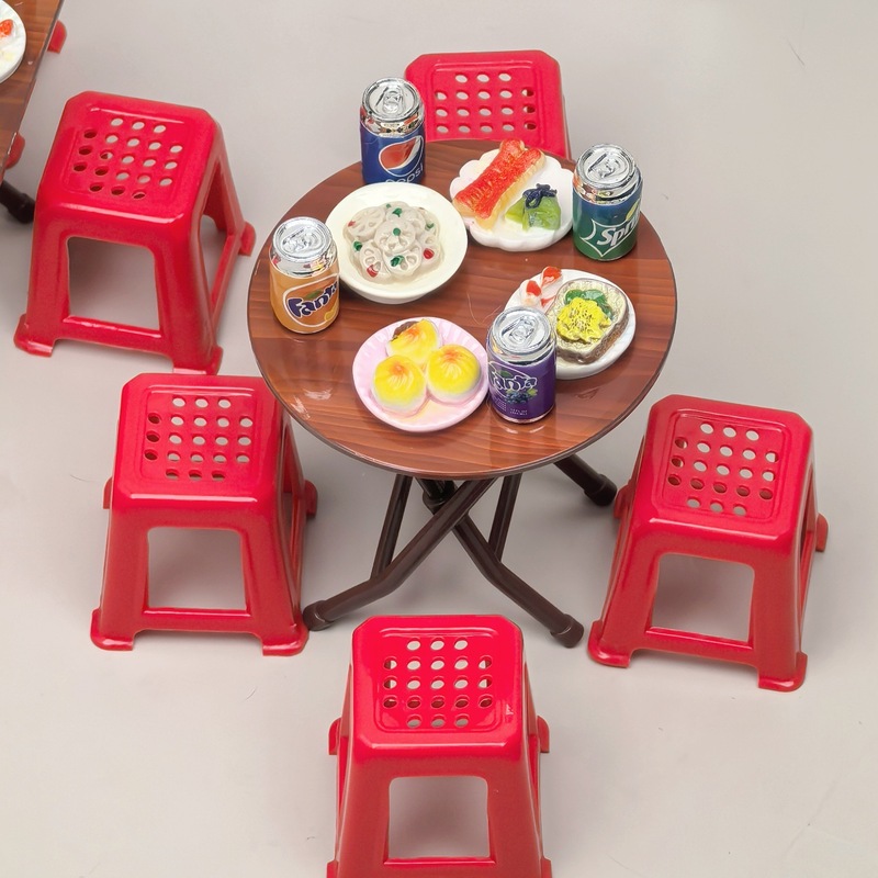 迷你微缩折叠桌椅玩具套装模型儿童过家家玩具娃娃屋家具装饰摆件|undefined