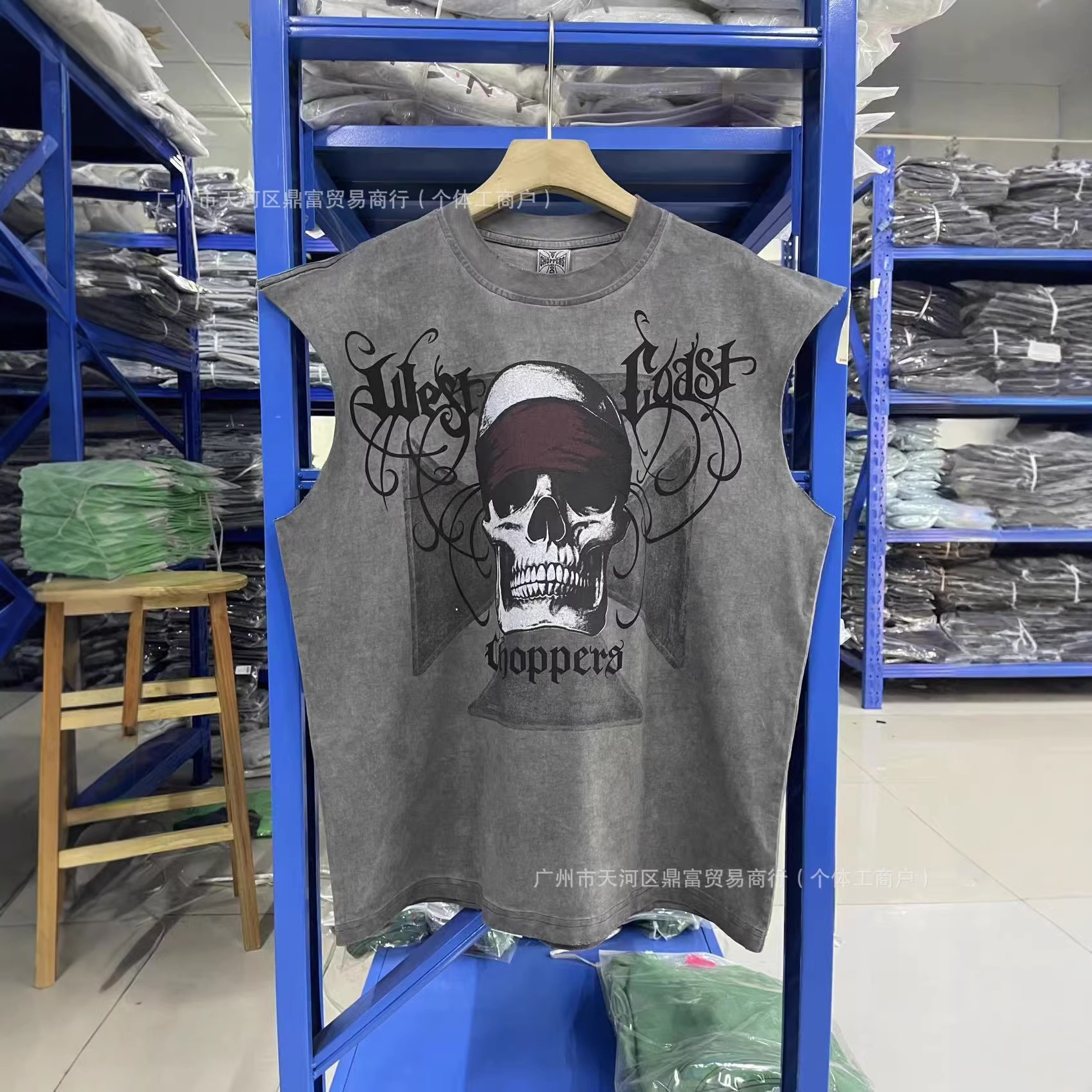 West Coast Choppers Retro 90s West Coast Biker Skull Graphic Tank…