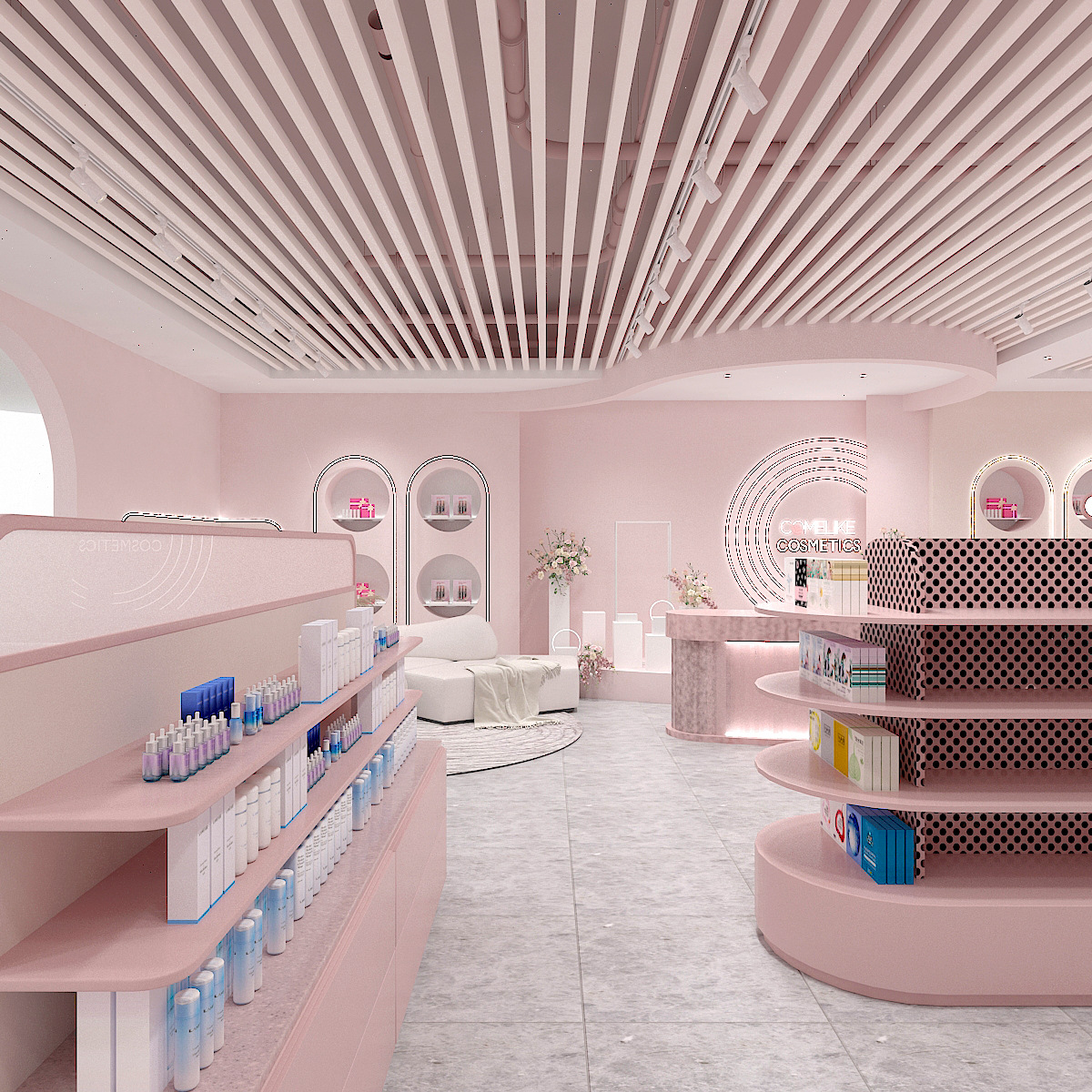 整店输出 化妆品 货架展示柜005