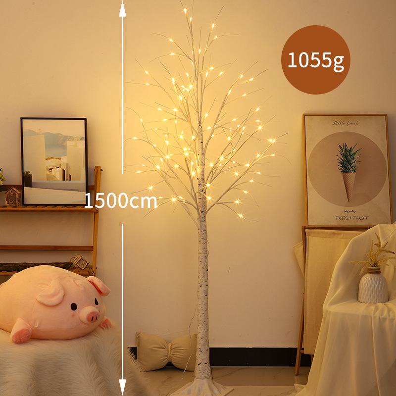 Lámpara de alambre de cobre de modelado de paisaje LED transfronterizo, lámpara de árbol de decoración de jardín de Navidad, lámpara de abedul luminosa de simulación