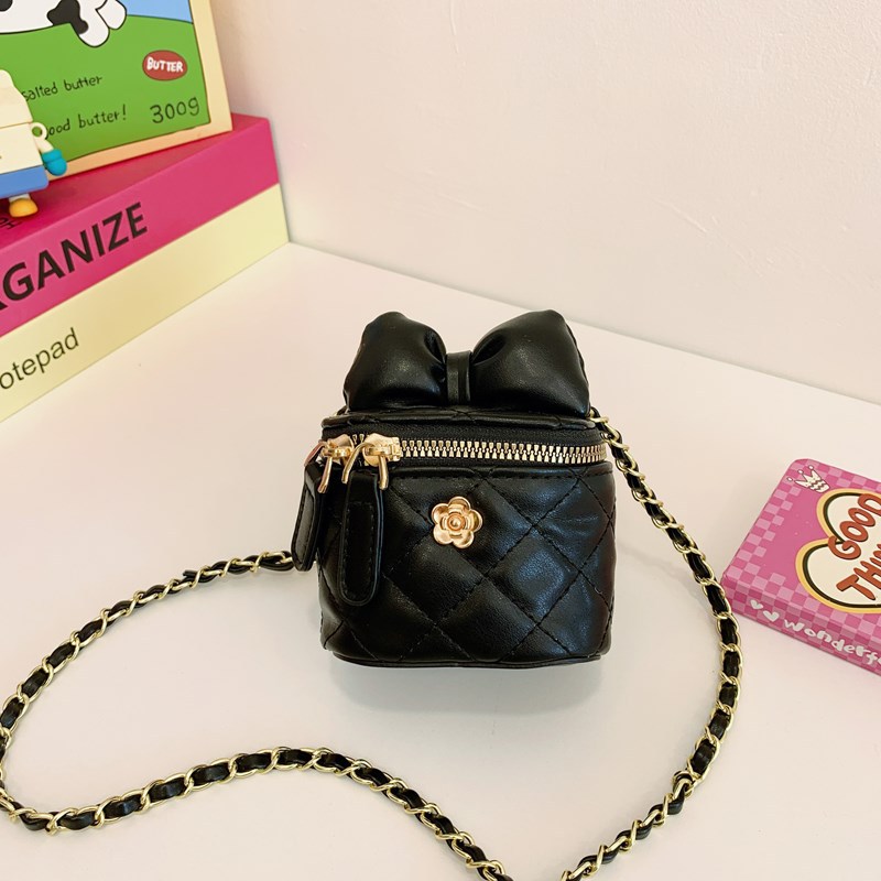 Bolsa de hombro coreana para niños con arco de estilo estilo extranjero bolsas de cadena de diamante lindas mini niñas mochila