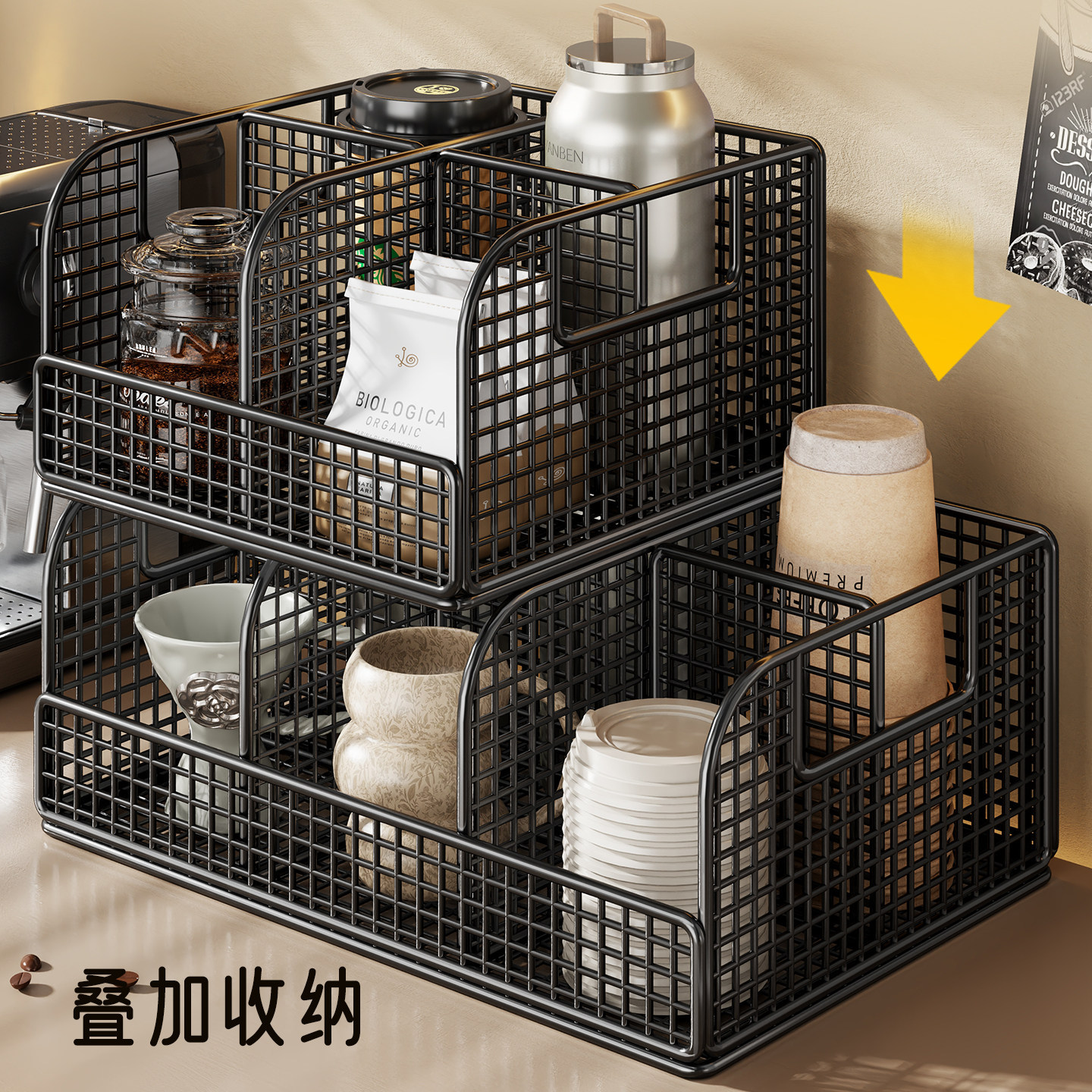 Organizador Escurridor de Tazas de Mesa para Hogar